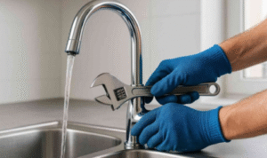 How can checking under bathroom basins for damp patches reveal hidden leaks